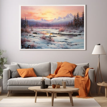 Acrylic Landscape Painting Winter Sunset